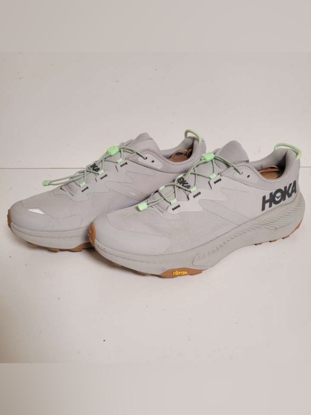 Men’s Hoka One One Transport Gray Lime Green Athletic Sneakers Shoes Size 13 - Picture 3 of 10